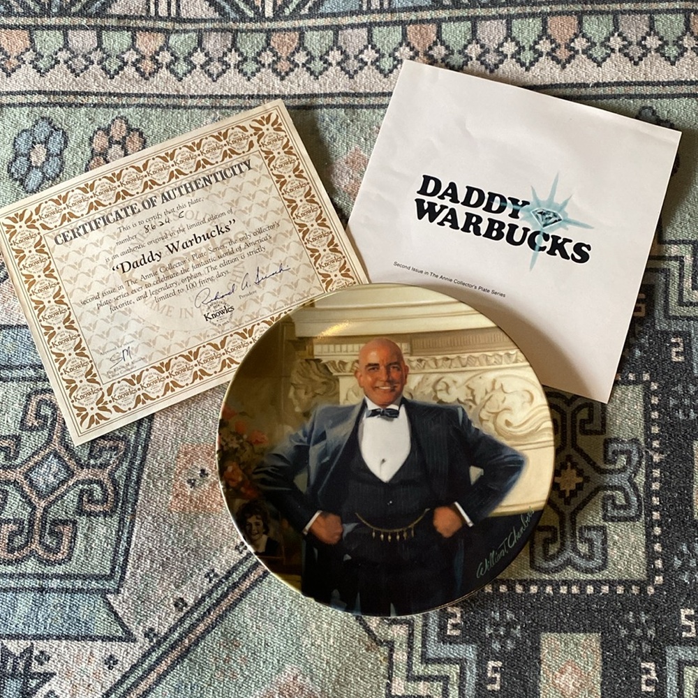 Vintage Knowles Daddy Warbucks second edition collector plate